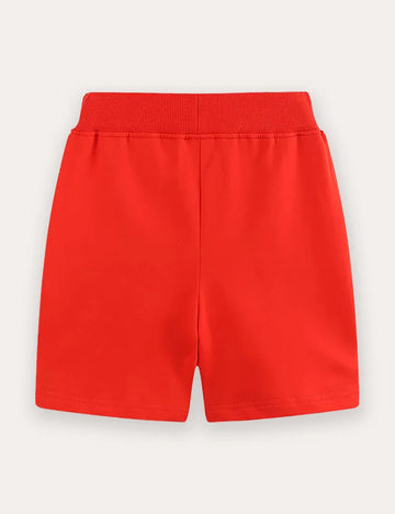 Penguin Embroidered Cotton Shorts